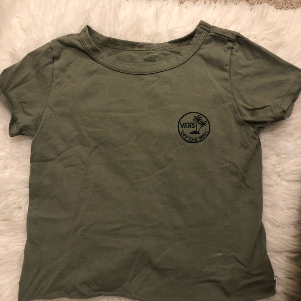 Army green cropped T-shirt